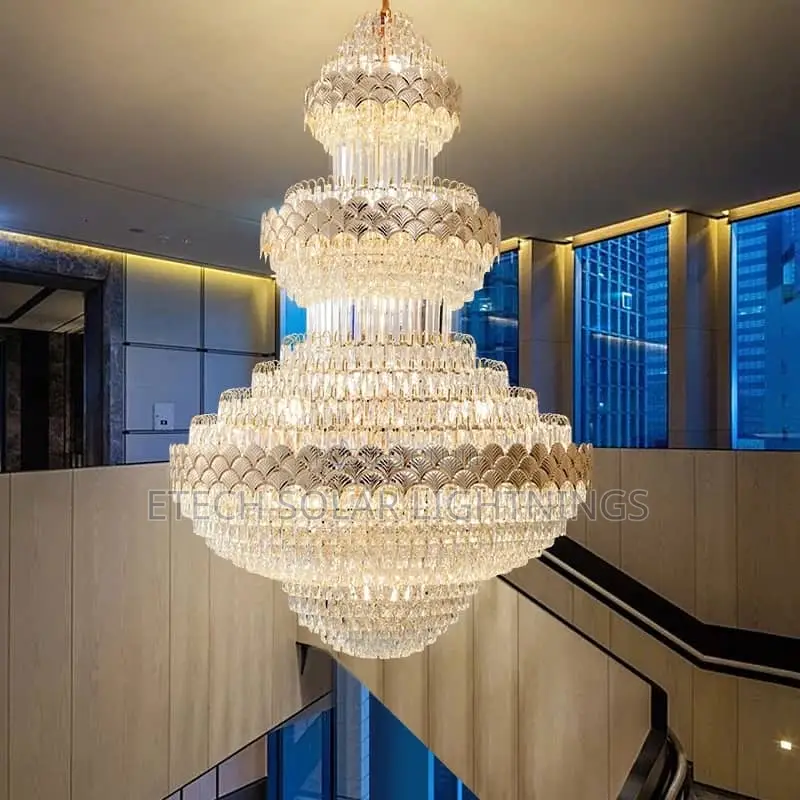 Living Room Staircase Duplex Crystal Chandelier Lights