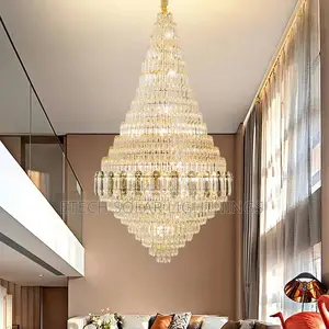 Duplex Living Room Staircase Home Crystal Chandelier Light