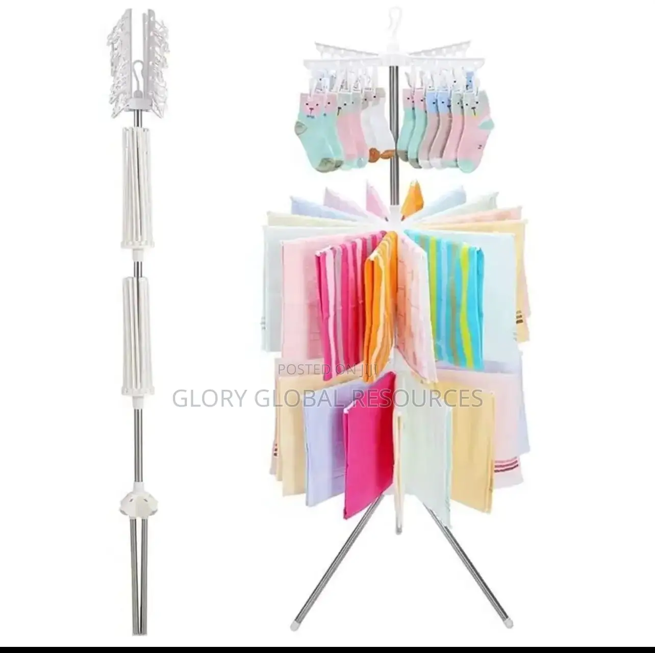 Collapsible Tripod 3-Layer Multi Lines Cloths Hanger