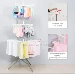 Collapsible Tripod 3-Layer Multi Lines Cloths Hanger