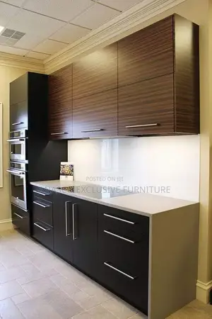 One Wall Kitchen Cabinet With Oven and Microwave