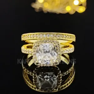 Photo - High Quality Zirconia Bridal Gold Wedding Rings