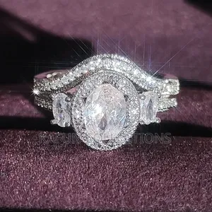Photo - Non-Fading Silver Oval Shape Female Wedding Rings