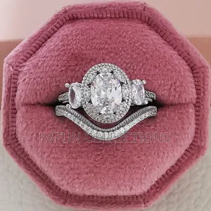 Non-Fading Silver Oval Shape Female Wedding Rings