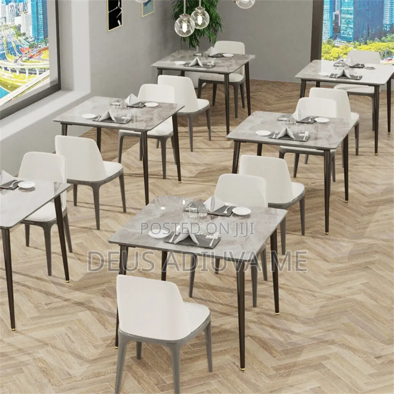 4 People Seat Marble Dining Table Rectangular Restaurant
