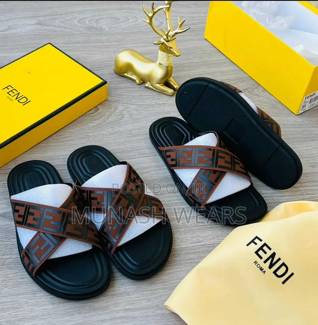 Fendi Leather Slipers
