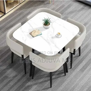 Marble Top Dining Table With 4 Chairs"