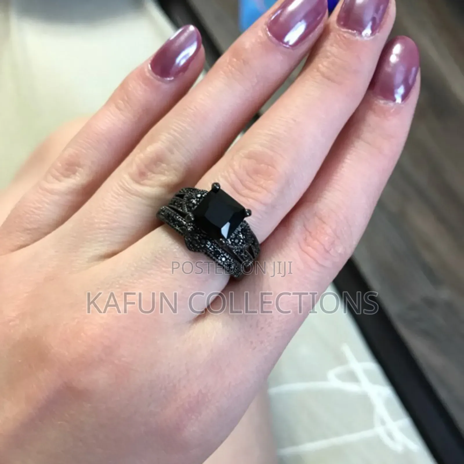 Original Black Gold Plated Bridal Ring Set