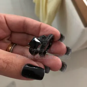 Original Black Gold Plated Bridal Ring Set