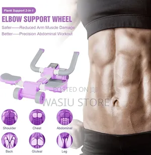 Ab Roller Wheel With Elbow Support and Timer