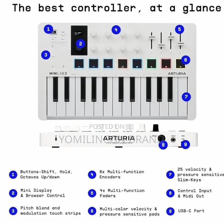 Arturia Minilab 3 Hybrid Midi Keyboard Controller