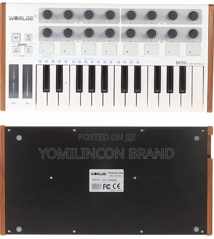 Worlde 25-Key USB MIDI Drum Pad and Keyboard Controller