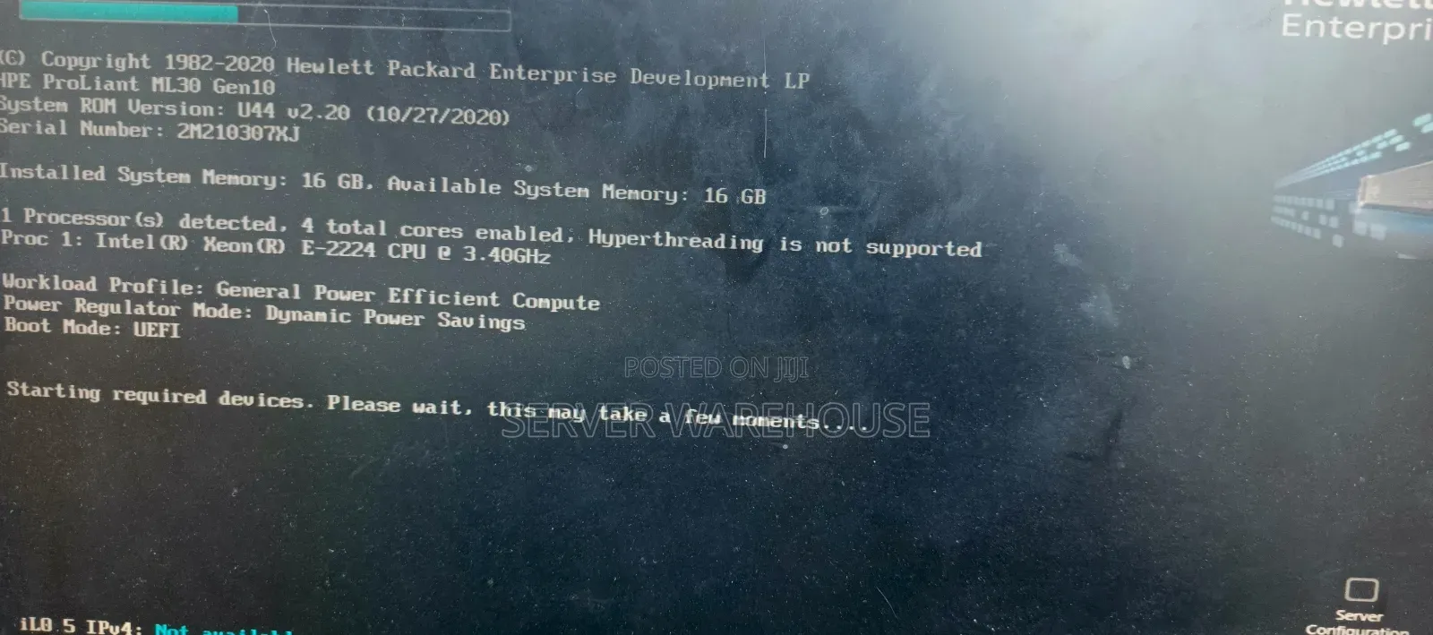 Server HP ProLiant ML30 G10 E-2224 16GB Intel Xeon HDD 1T