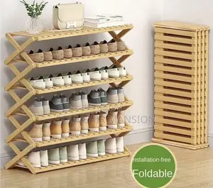 Foldable Wooden Shoe Rack
