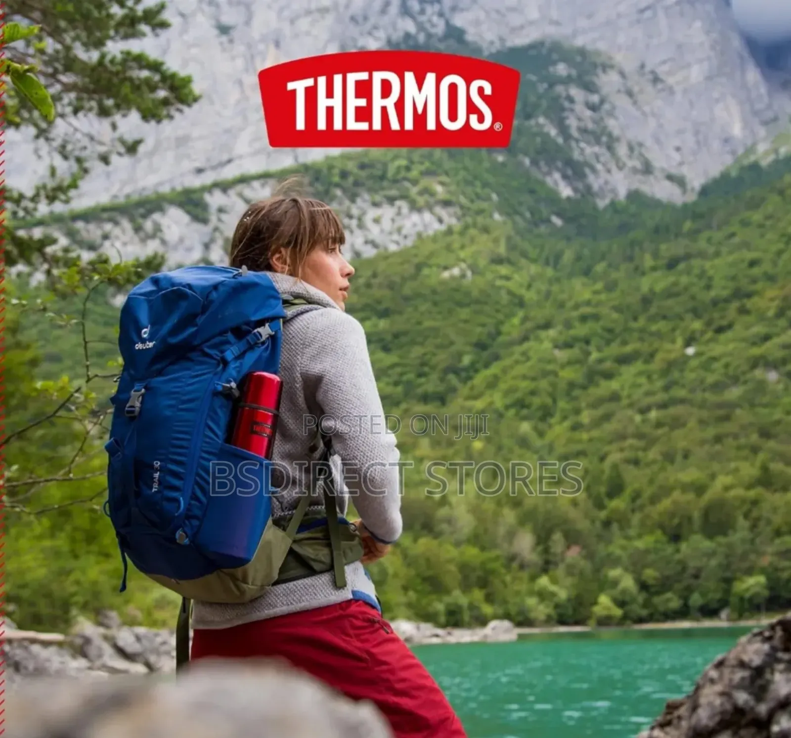 Genuine Thermos 500ml Light Compact Vacuum Steel Flask Red