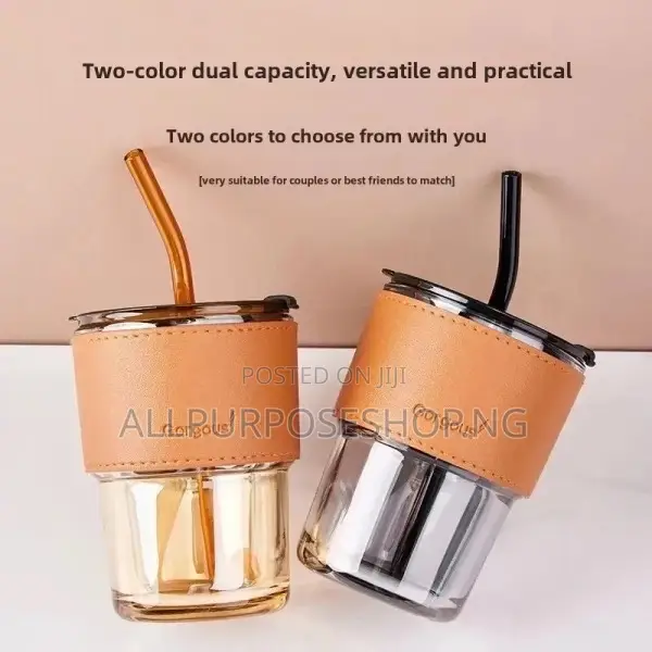 Straw Cup ( Leather Band)