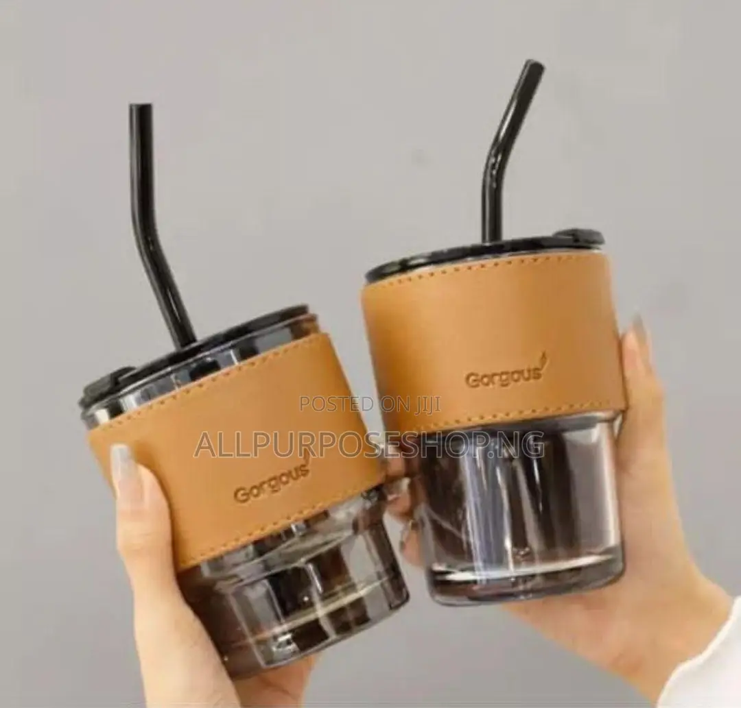 Straw Cup ( Leather Band)
