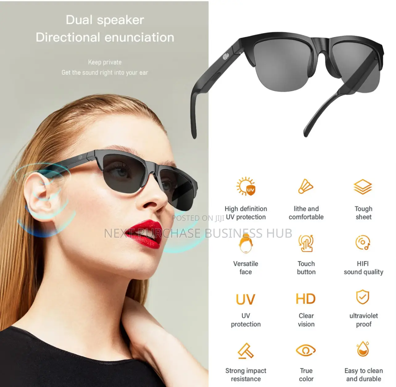 Smart Wireless Bluetooth Headset Glasses