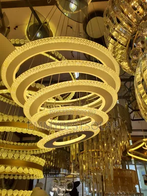 6 Dropping LED Warm Blue Chandelier