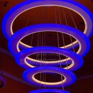 6 Dropping LED Warm Blue Chandelier