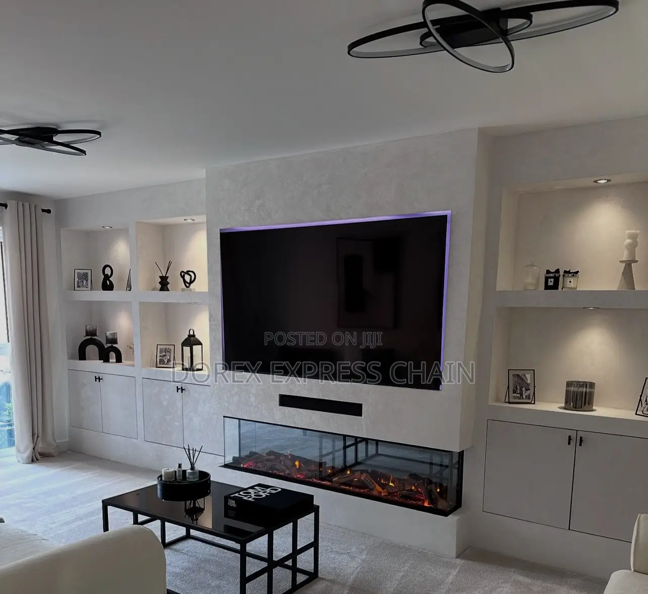 Dorex_interiors Minimalist Wall-Mounted TV Console