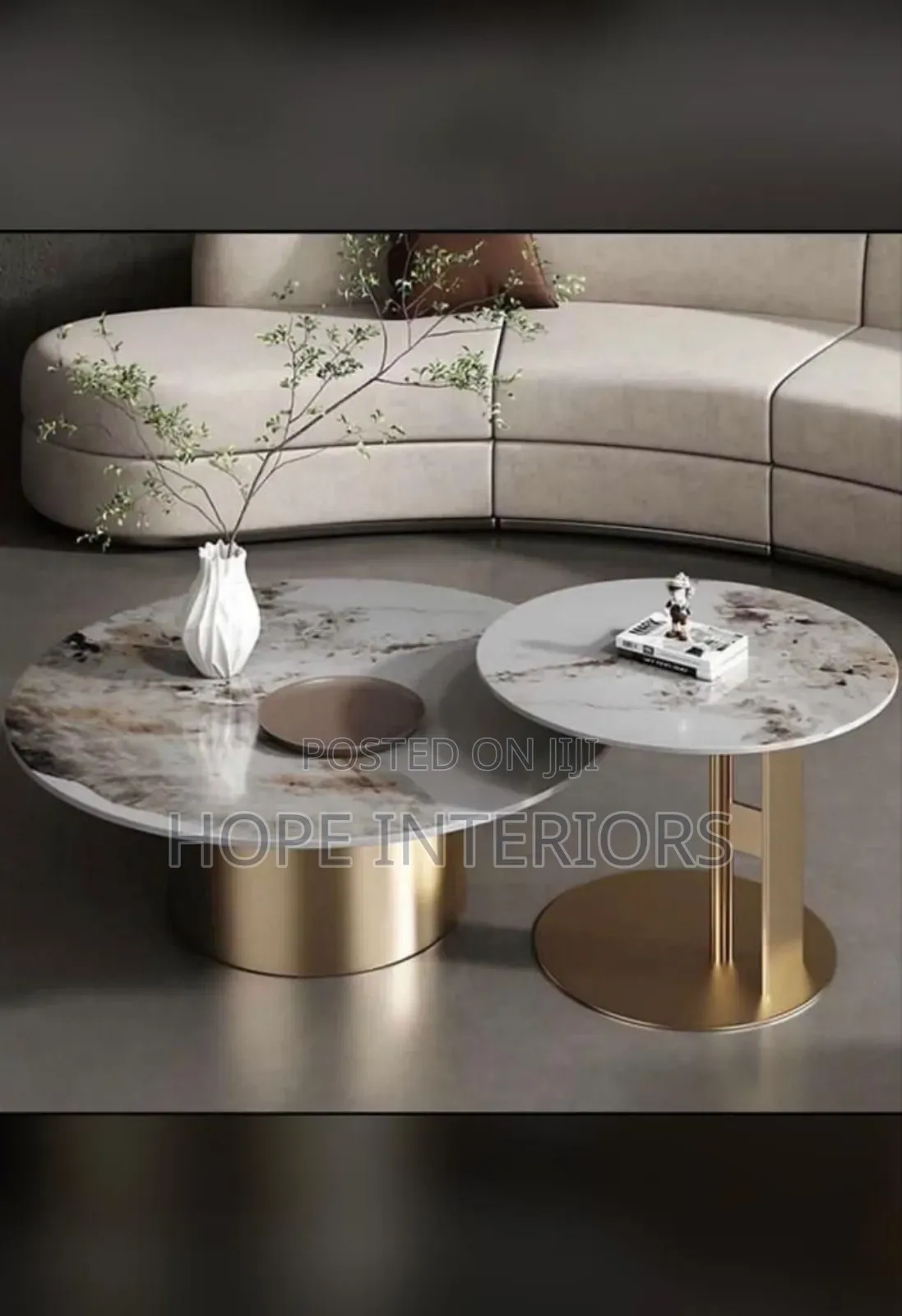 Ceramic Center Table With Stool