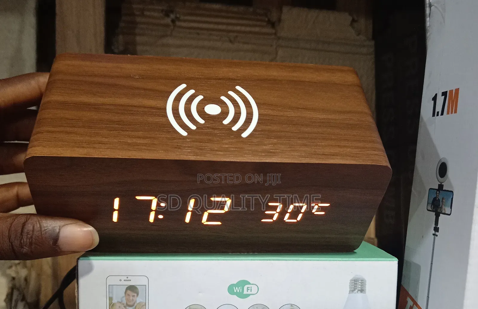 Coperate Gift-Wireless Charging Wooden Clock