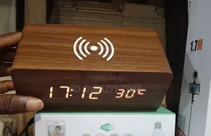 Coperate Gift-Wireless Charging Wooden Clock