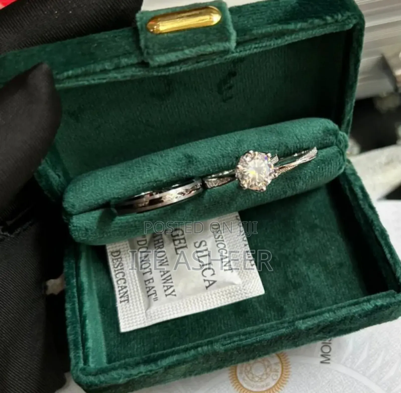 Mossanite Diamond Couple's Wedding Ring Mdw1 - Silver