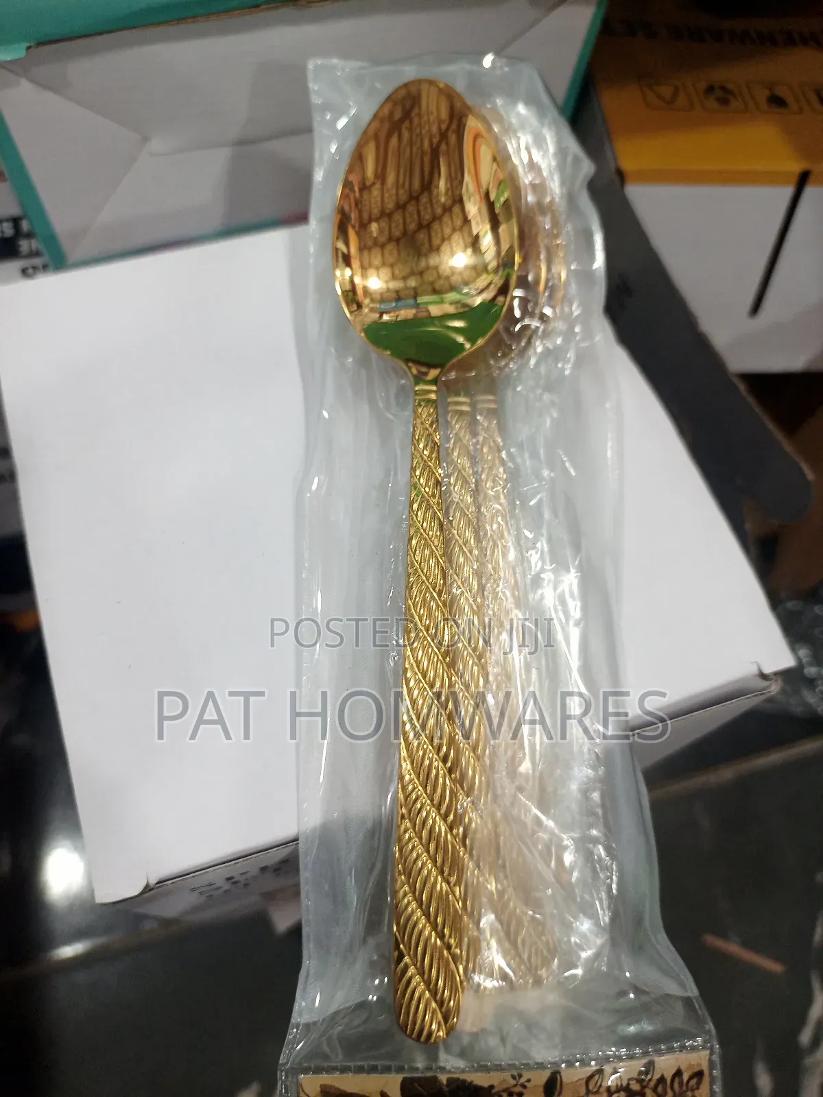 Gold Spoon Fork Tea Spoon and Knife