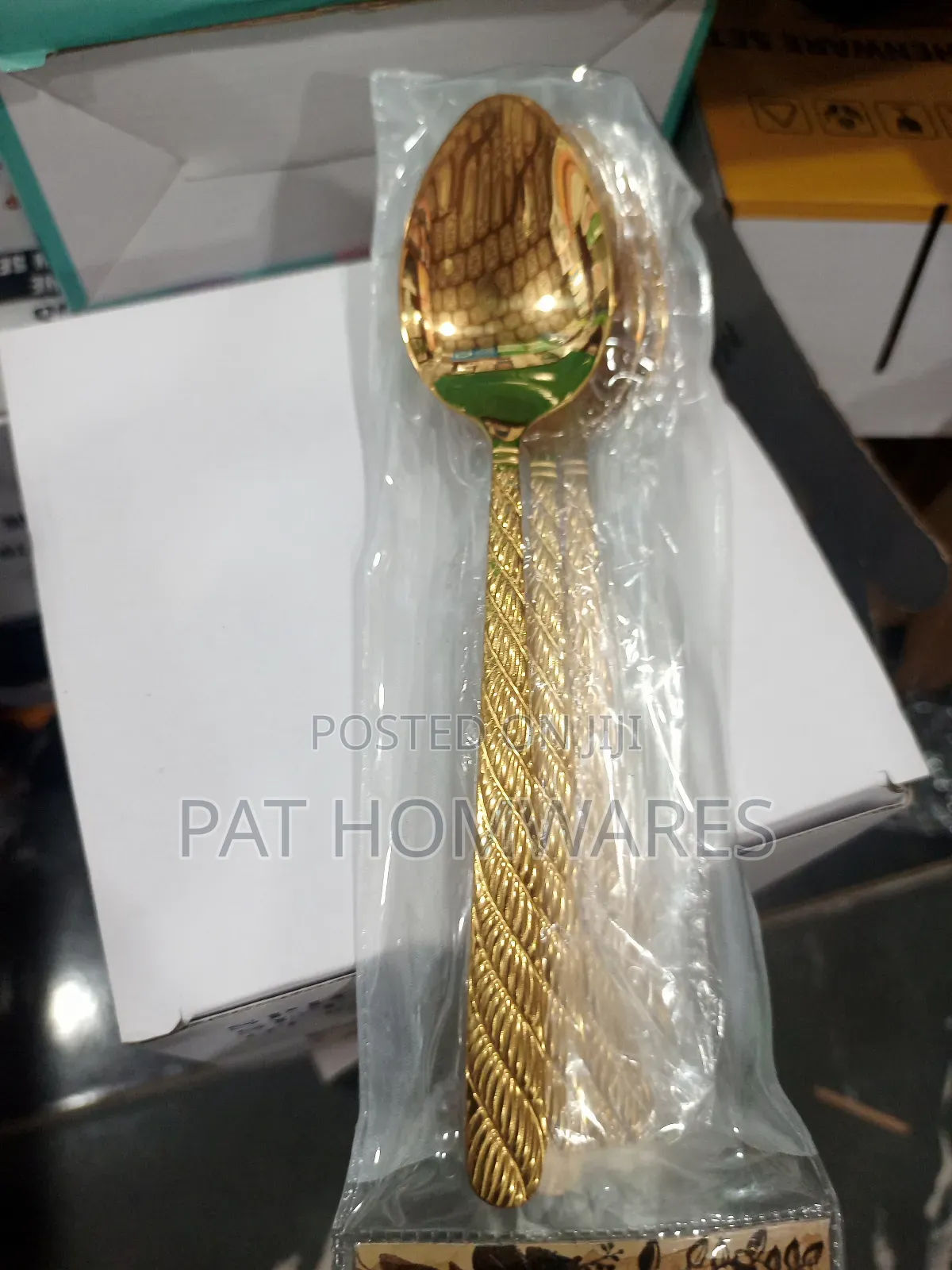 Gold Spoon Fork Tea Spoon and Knife