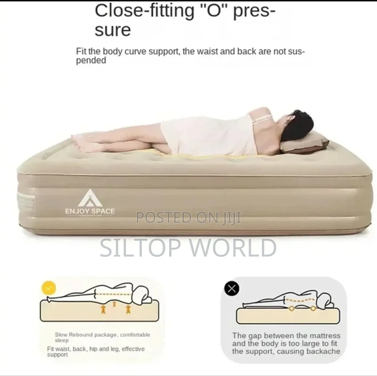 6 by 4 Size Inflatable Bed With Pillows (6 by 6)