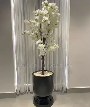 Artificial Cherry Blossom Tree and Fiberglass Flower Pot