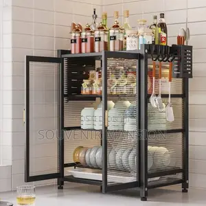 Multi Layer Double Door Dish Rack With Cover