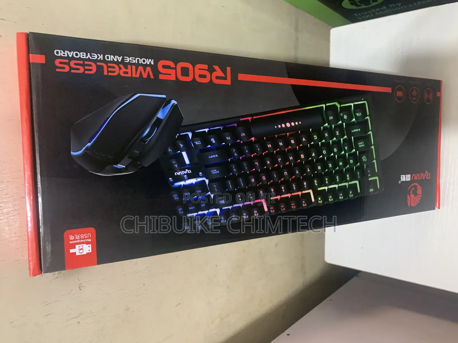 Raiku R905 Rechargeable Wireless Keyboard and Mouse Backlit