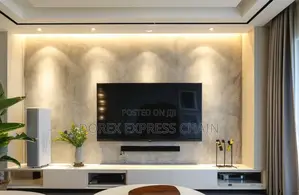 Floating TV Console With Wall Light