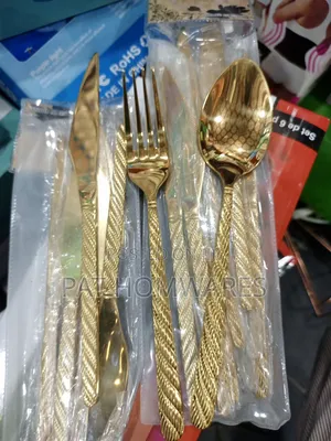 Gold Spoon Fork Tea Spoon and Knife