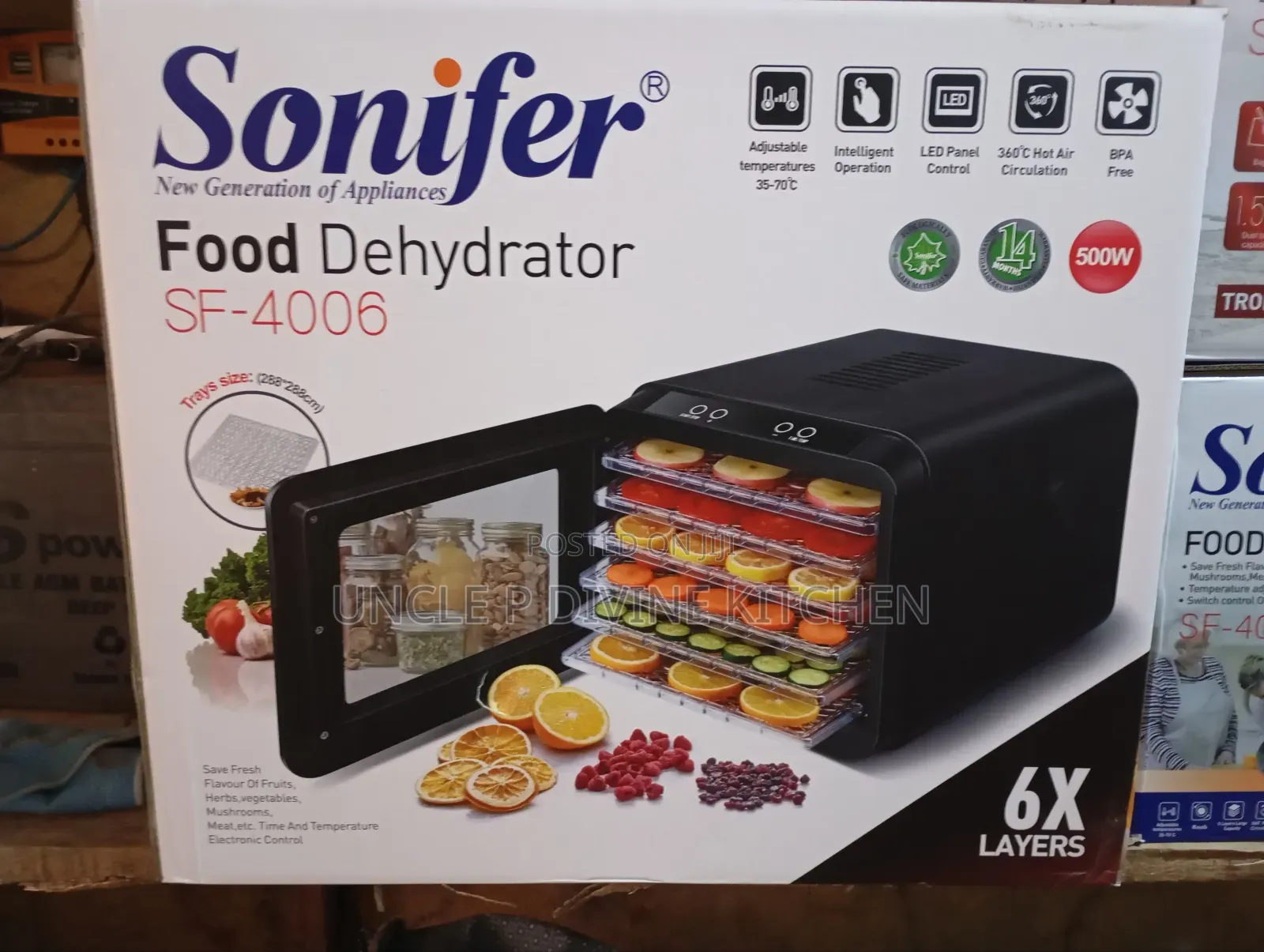Sonifer 6 Layers Durable Quality Food Dehydrator (500w).