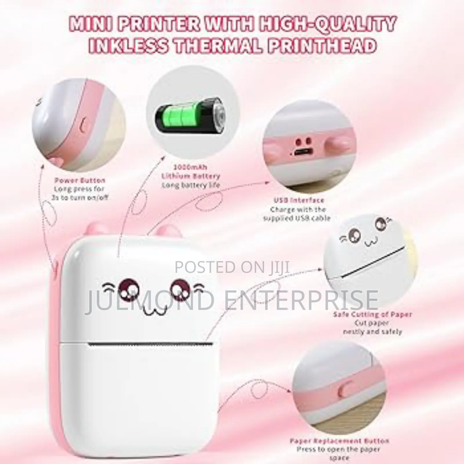 PORTABLE MINI PRINTER (With One Roll of Paper)