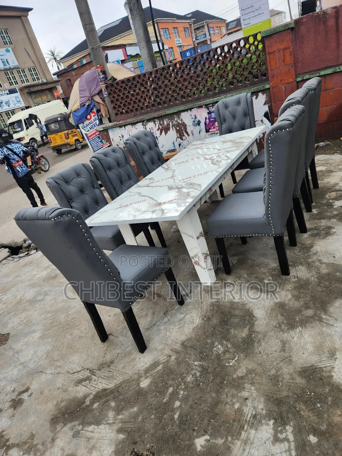 HDF Glossy Top With Leather Sofa by 8 Seaters