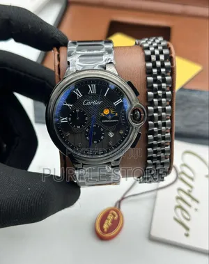 Photo - Cartier Chronograph Watch and Bracelet Set Black