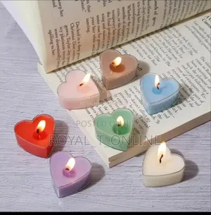 4pc Heart Shaped Romantic Candle.Valentine Love Candle Abuja