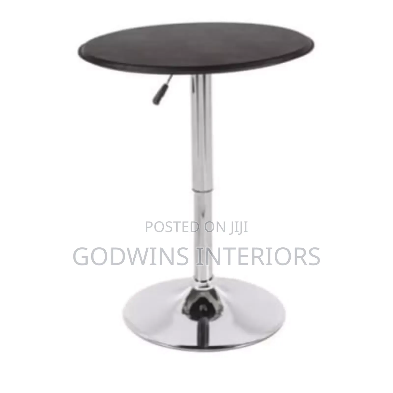 Adjustable 360° Swivel Round Bar Table - Black