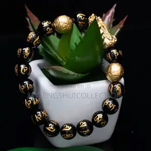 Fortified Feng Shui Black Obsidian Wealth Bracelet