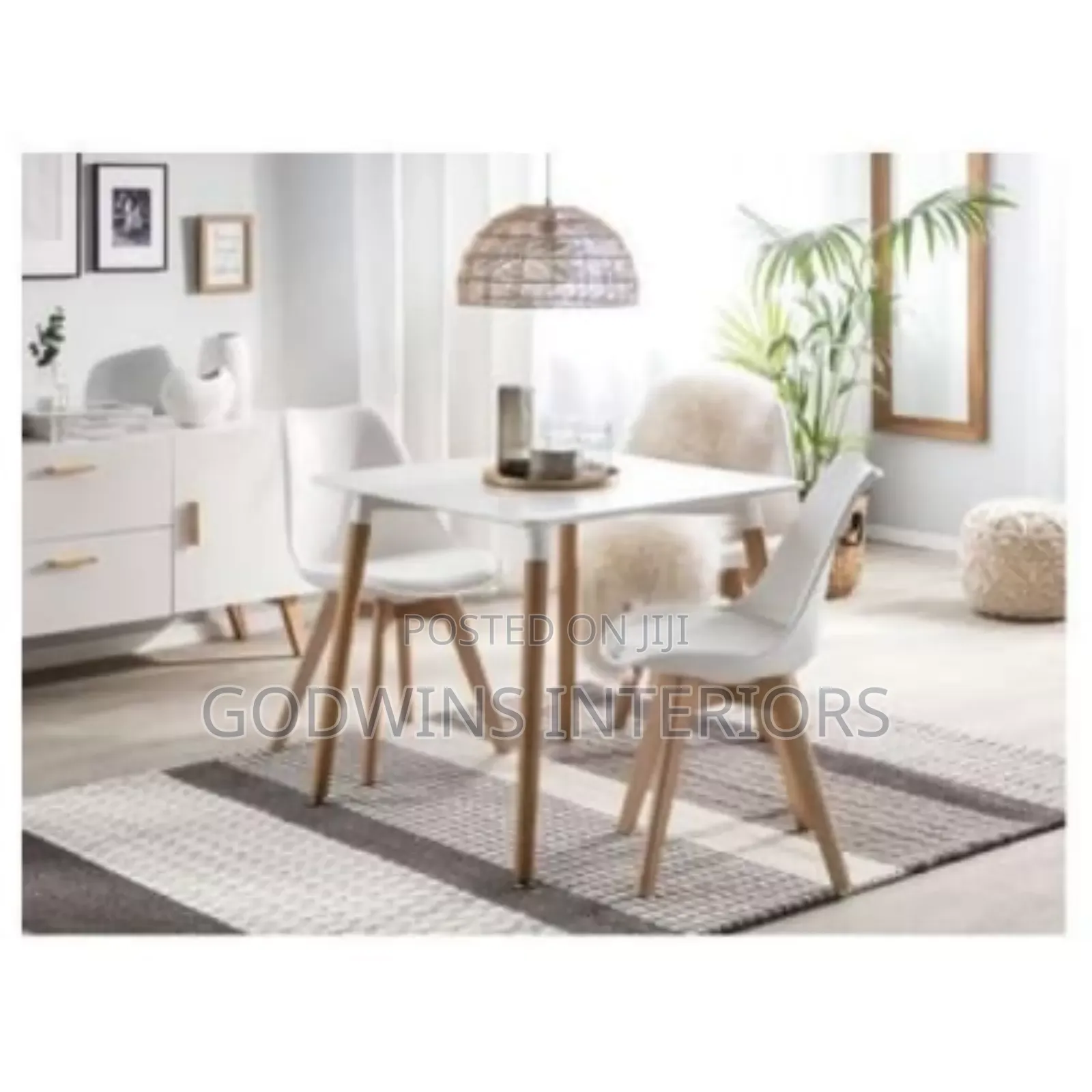 Modern Styled Dining Table With 2 Beechwood Chairs
