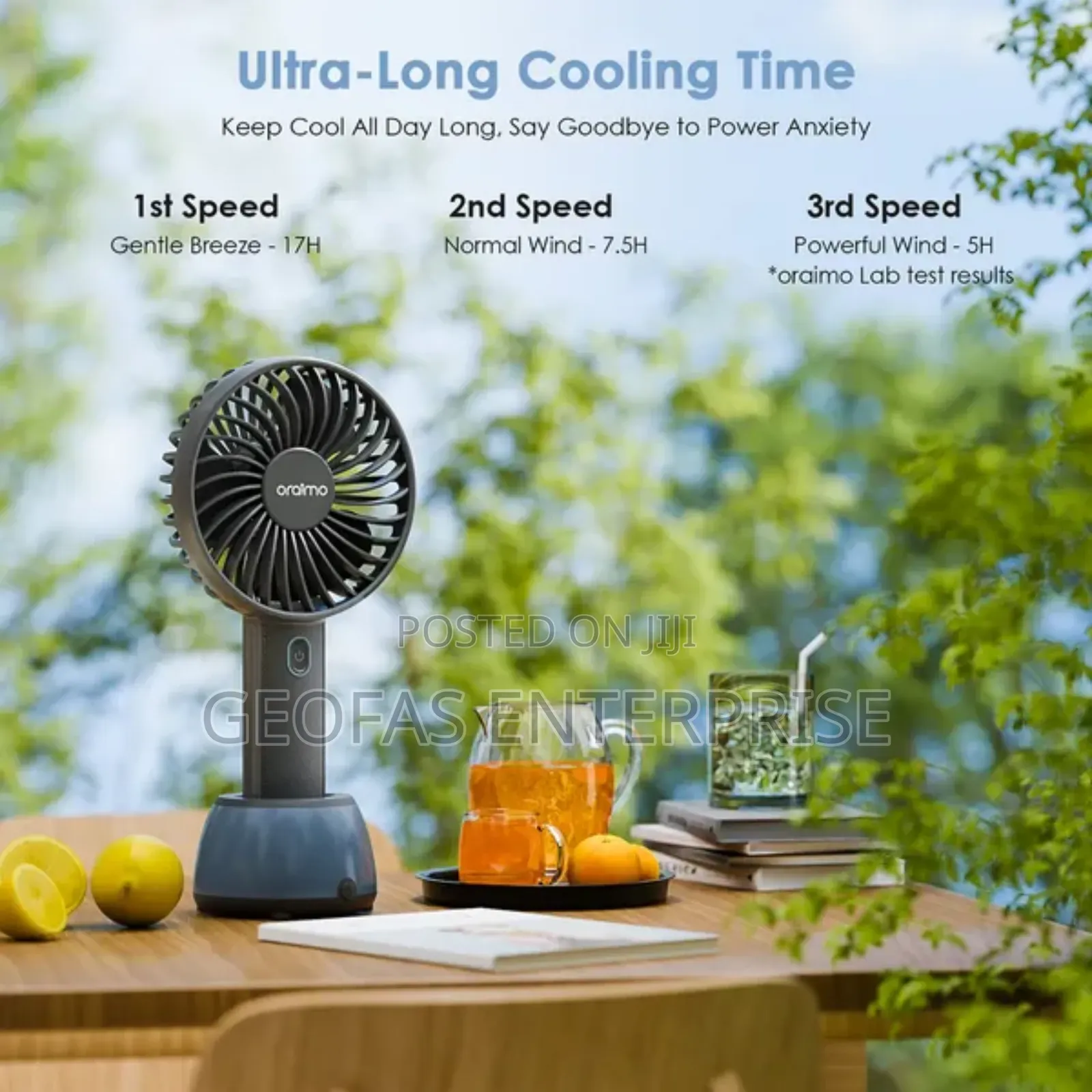 Oraimo Smart 2 Handheld Fan With Light Base