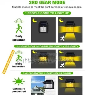 High Tech Solar Induction Wall Double Bulb Lamp