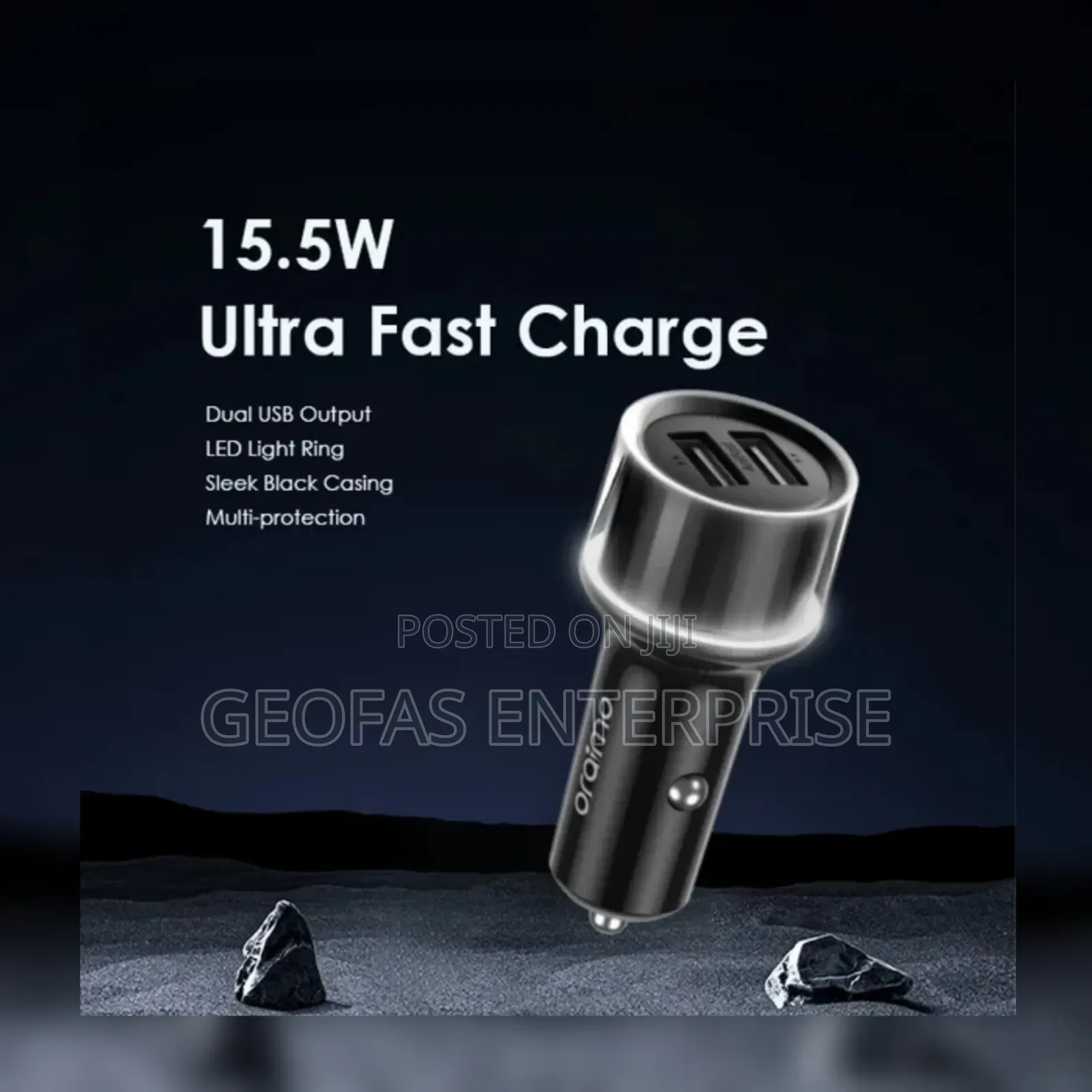 Oraimo Highway 15 15.5W Car Charger With 3-in-1 Cable