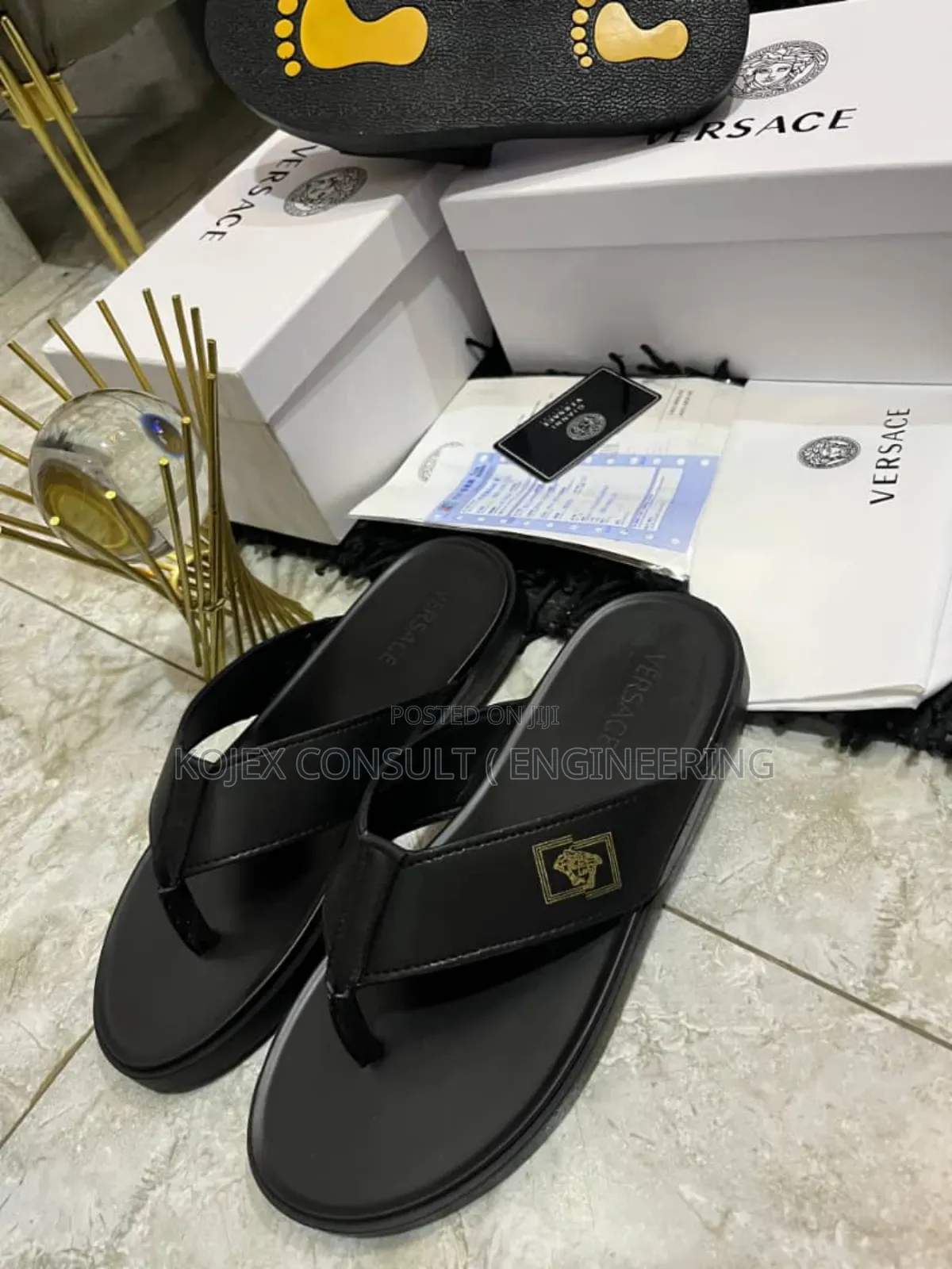Versace Quality Leather Slippers
