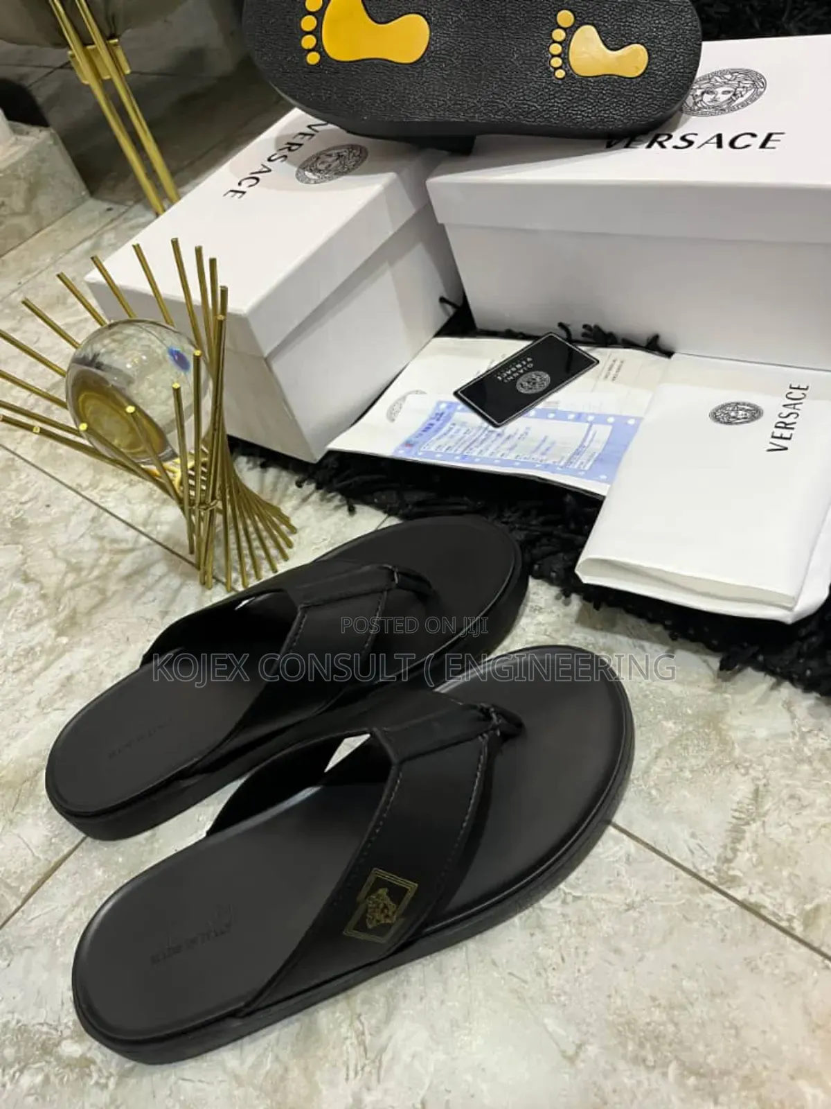 Versace Quality Leather Slippers